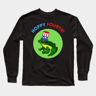 Hoppy Fourth 4th of July Independence Day Patriotic Frog Toad Lover USA Gifts Long Sleeve T-Shirt